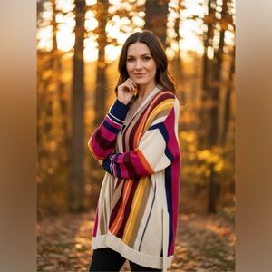 Lane Bryant Colorful Striped Cardigan